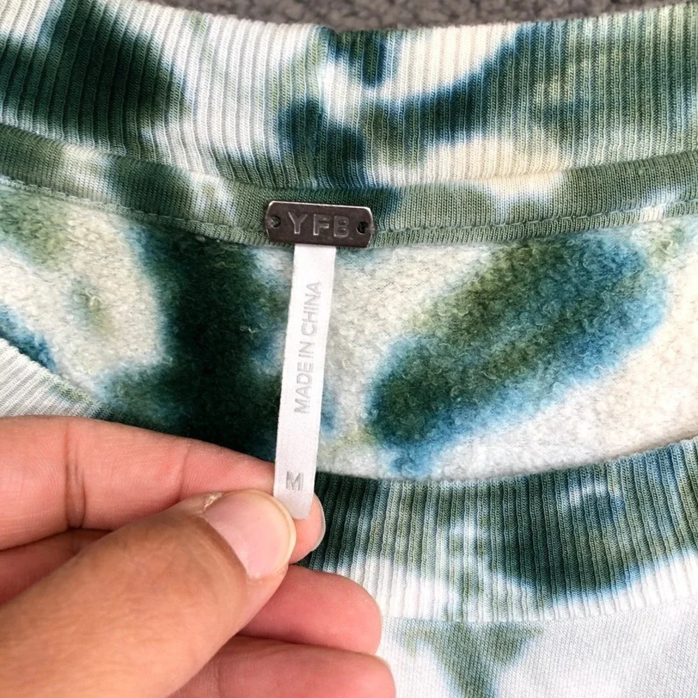 Young Fabulous & Broke Loungewear Set Womens M Green Tie Dye Jogger Sweatshirt
